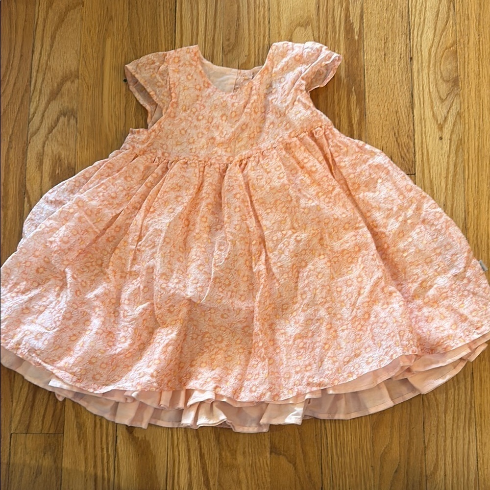 Wheat sz 18mo cotton lined daisy dress cap sleeves button closure Denmark Danish